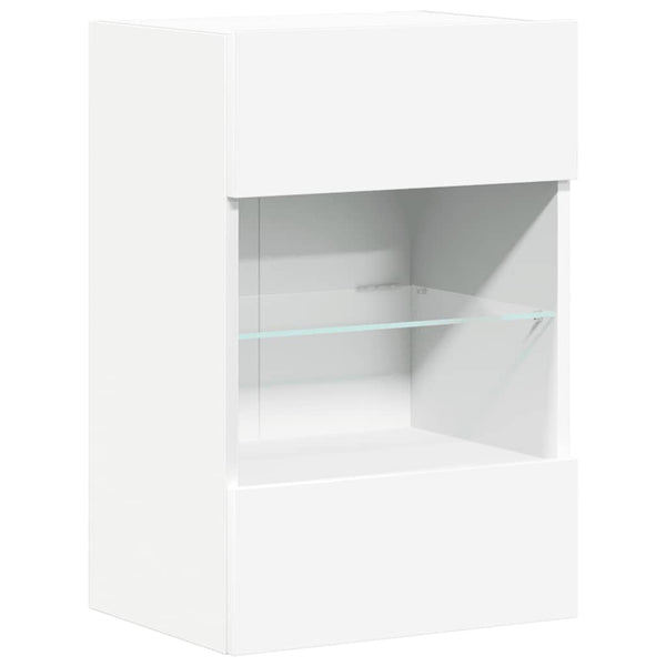 LED Wandschränke für TV, 2er-Set, Weiß, 40 cm