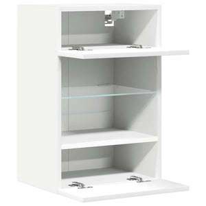 LED Wandschränke für TV, 2er-Set, Weiß, 40 cm