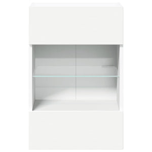 LED Wandschränke für TV, 2er-Set, Weiß, 40 cm