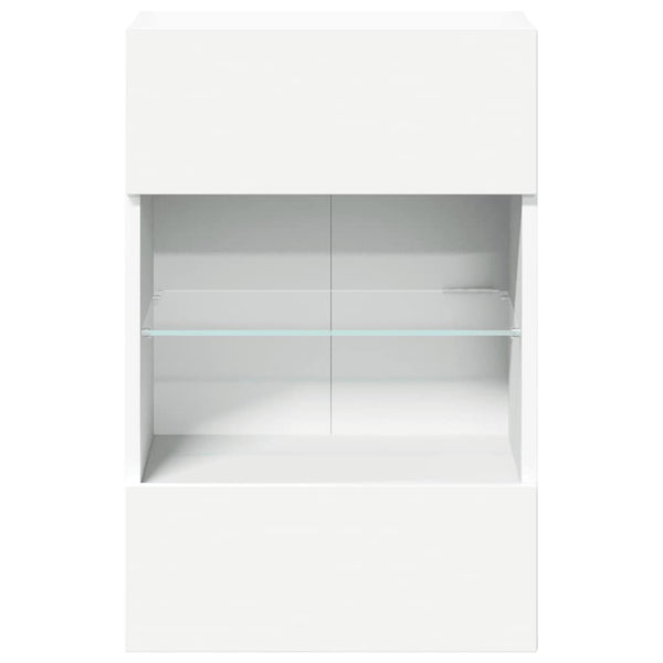 LED Wandschränke für TV, 2er-Set, Weiß, 40 cm