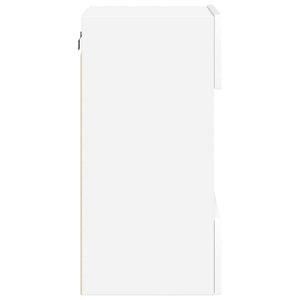 LED Wandschränke für TV, 2er-Set, Weiß, 40 cm