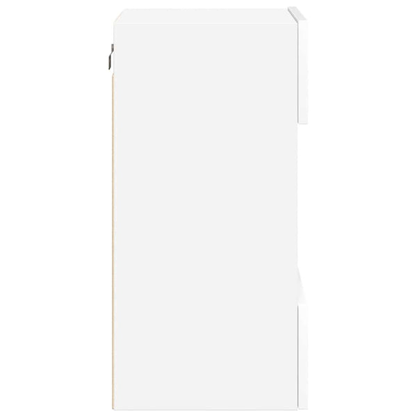 LED Wandschränke für TV, 2er-Set, Weiß, 40 cm