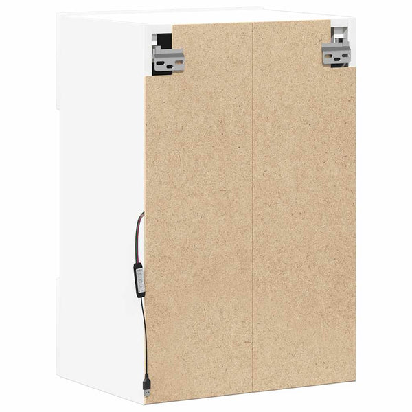 LED Wandschränke für TV, 2er-Set, Weiß, 40 cm