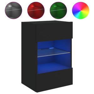 Schwarzer TV-Wandschrank mit LED