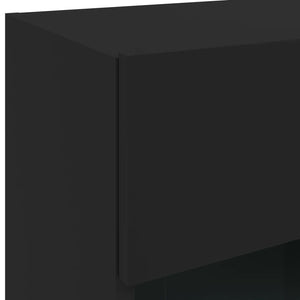 Schwarzer TV-Wandschrank mit LED