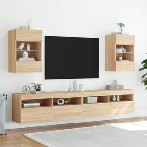 TV-Wandschrank Sonoma Eiche mit LED
