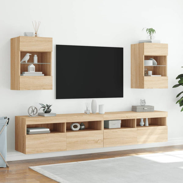 TV-Wandschrank Sonoma Eiche mit LED