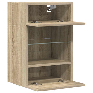 Wandschränke mit LED für TV Sonoma-Eiche 2er Set