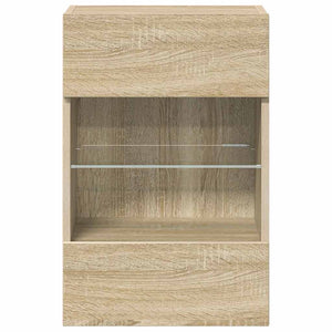 Wandschränke mit LED für TV Sonoma-Eiche 2er Set