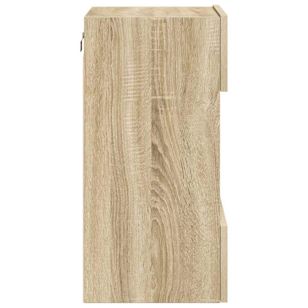 Wandschränke mit LED für TV Sonoma-Eiche 2er Set