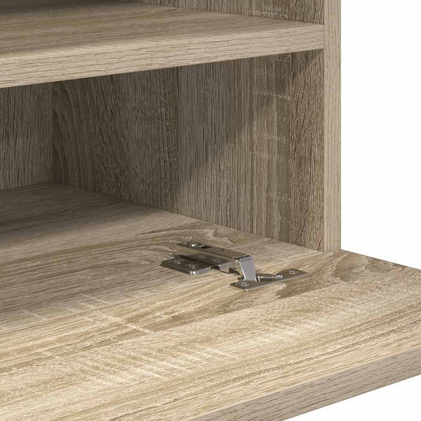 Wandschränke mit LED für TV Sonoma-Eiche 2er Set