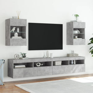 TV-Wandschrank mit LED Betongrau