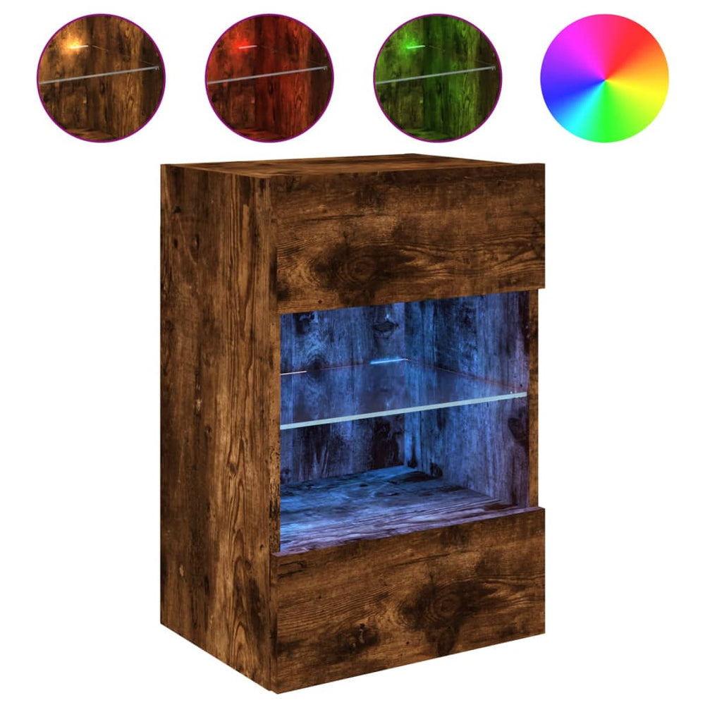 TV-Wandschrank Räuchereiche mit LED 40cm