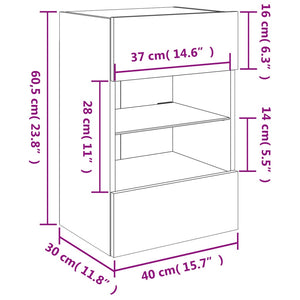 TV-Wandschrank Räuchereiche mit LED 40cm