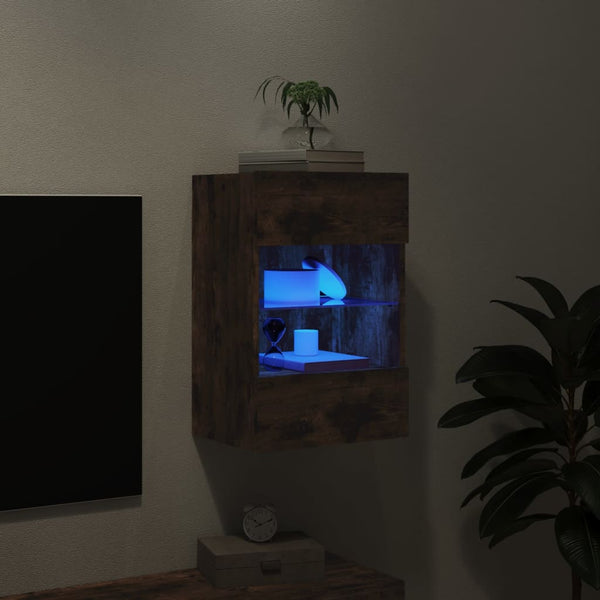 TV-Wandschrank Räuchereiche mit LED 40cm