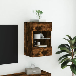 TV-Wandschrank Räuchereiche mit LED 40cm