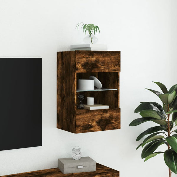 TV-Wandschrank Räuchereiche mit LED 40cm