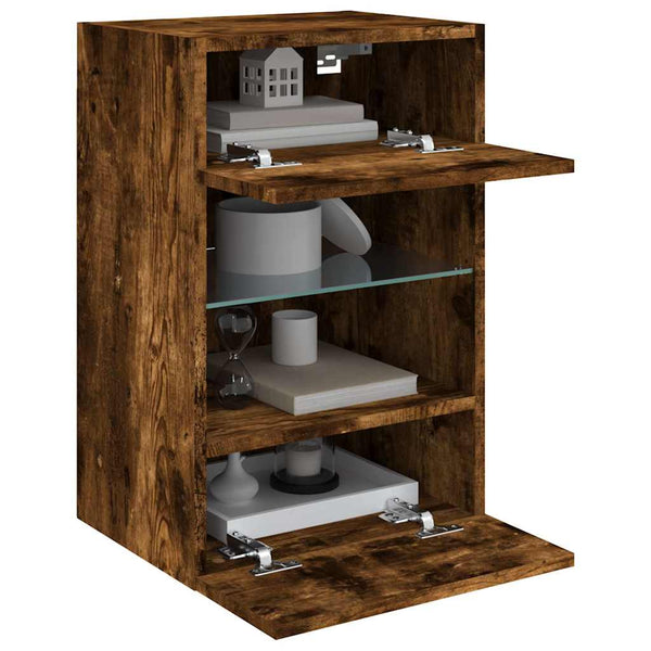 TV-Wandschrank Räuchereiche mit LED 40cm