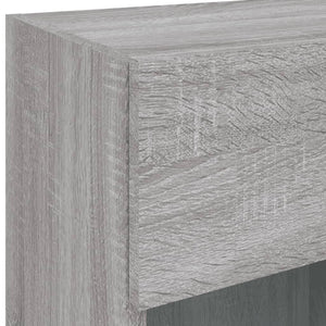 TV-Wandschrank mit LED Grau Sonoma