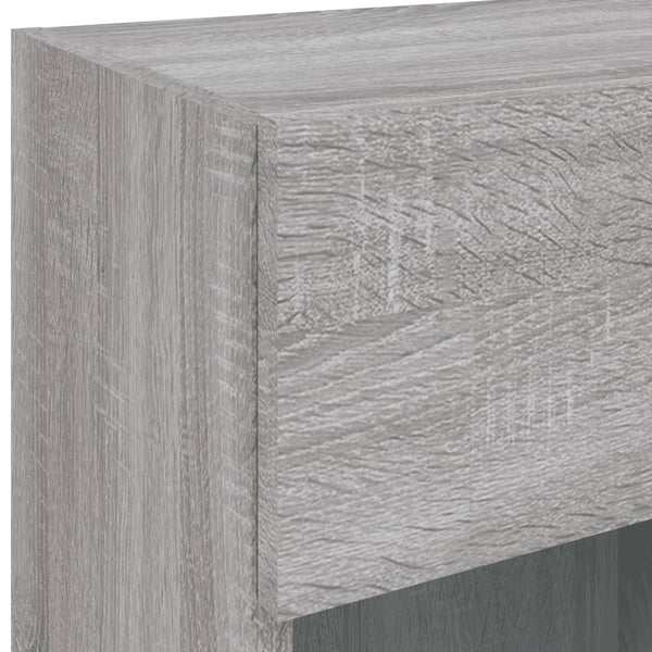 TV-Wandschrank mit LED Grau Sonoma