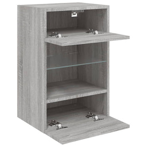 TV-Wandschrank mit LED Grau Sonoma