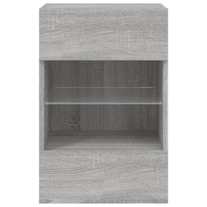 TV-Wandschrank mit LED Grau Sonoma
