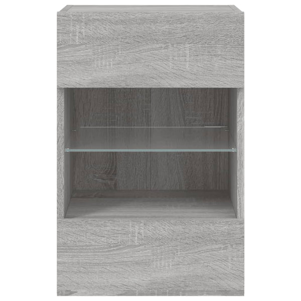 TV-Wandschrank mit LED Grau Sonoma