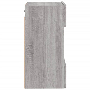 TV-Wandschrank mit LED Grau Sonoma