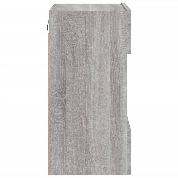 TV-Wandschrank mit LED Grau Sonoma