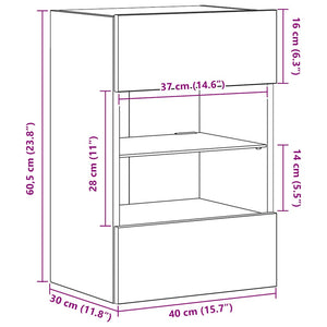 Wandschränke mit LED für TV, 2er-Set Grau Sonoma