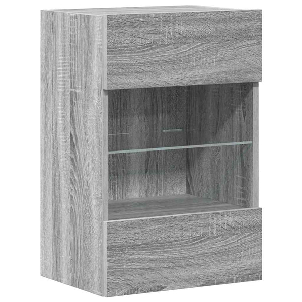 Wandschränke mit LED für TV, 2er-Set Grau Sonoma