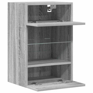 Wandschränke mit LED für TV, 2er-Set Grau Sonoma