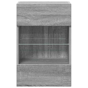 Wandschränke mit LED für TV, 2er-Set Grau Sonoma