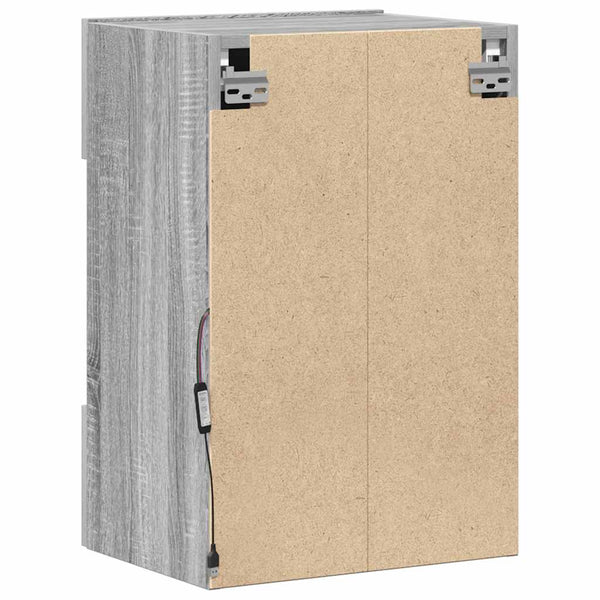 Wandschränke mit LED für TV, 2er-Set Grau Sonoma
