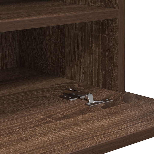 TV Wandschränke mit LED Braun Eiche 2er Set