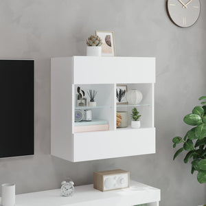 TV-Wandschrank mit LED Weiß 58,5 cm
