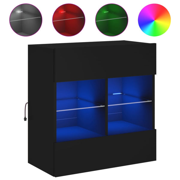 TV-Wandschrank mit LED Schwarz 58,5 cm