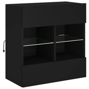 TV-Wandschrank mit LED Schwarz 58,5 cm