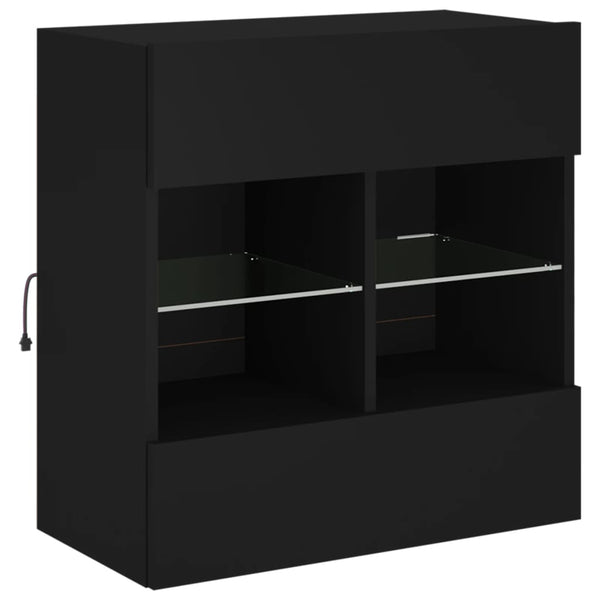 TV-Wandschrank mit LED Schwarz 58,5 cm