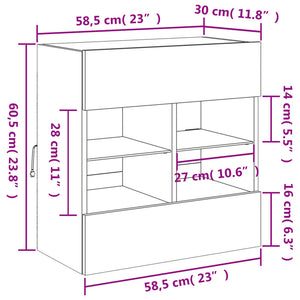 TV-Wandschrank mit LED Schwarz 58,5 cm