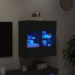 TV-Wandschrank mit LED Schwarz 58,5 cm