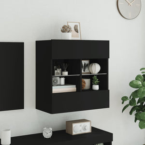 TV-Wandschrank mit LED Schwarz 58,5 cm