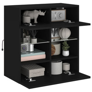 TV-Wandschrank mit LED Schwarz 58,5 cm