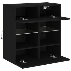 TV-Wandschrank mit LED Schwarz 58,5 cm
