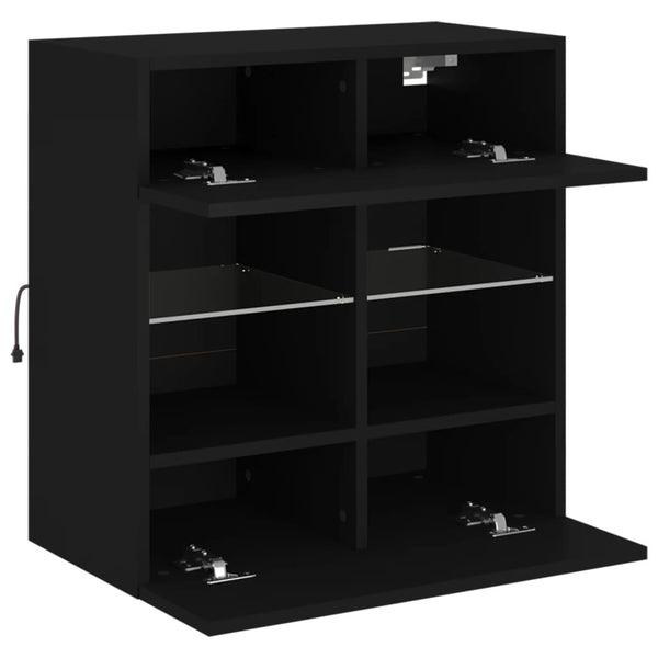TV-Wandschrank mit LED Schwarz 58,5 cm