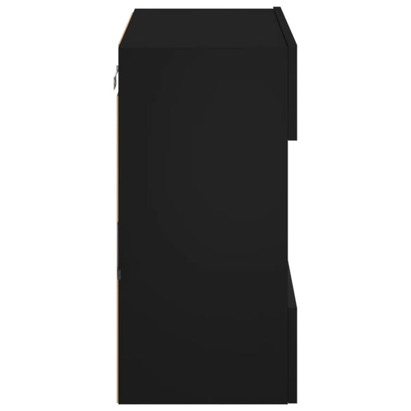 TV-Wandschrank mit LED Schwarz 58,5 cm