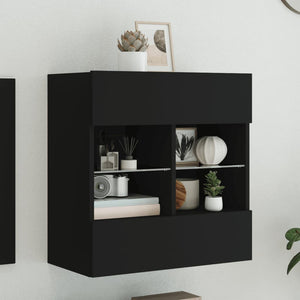 TV-Wandschrank mit LED Schwarz 58,5 cm