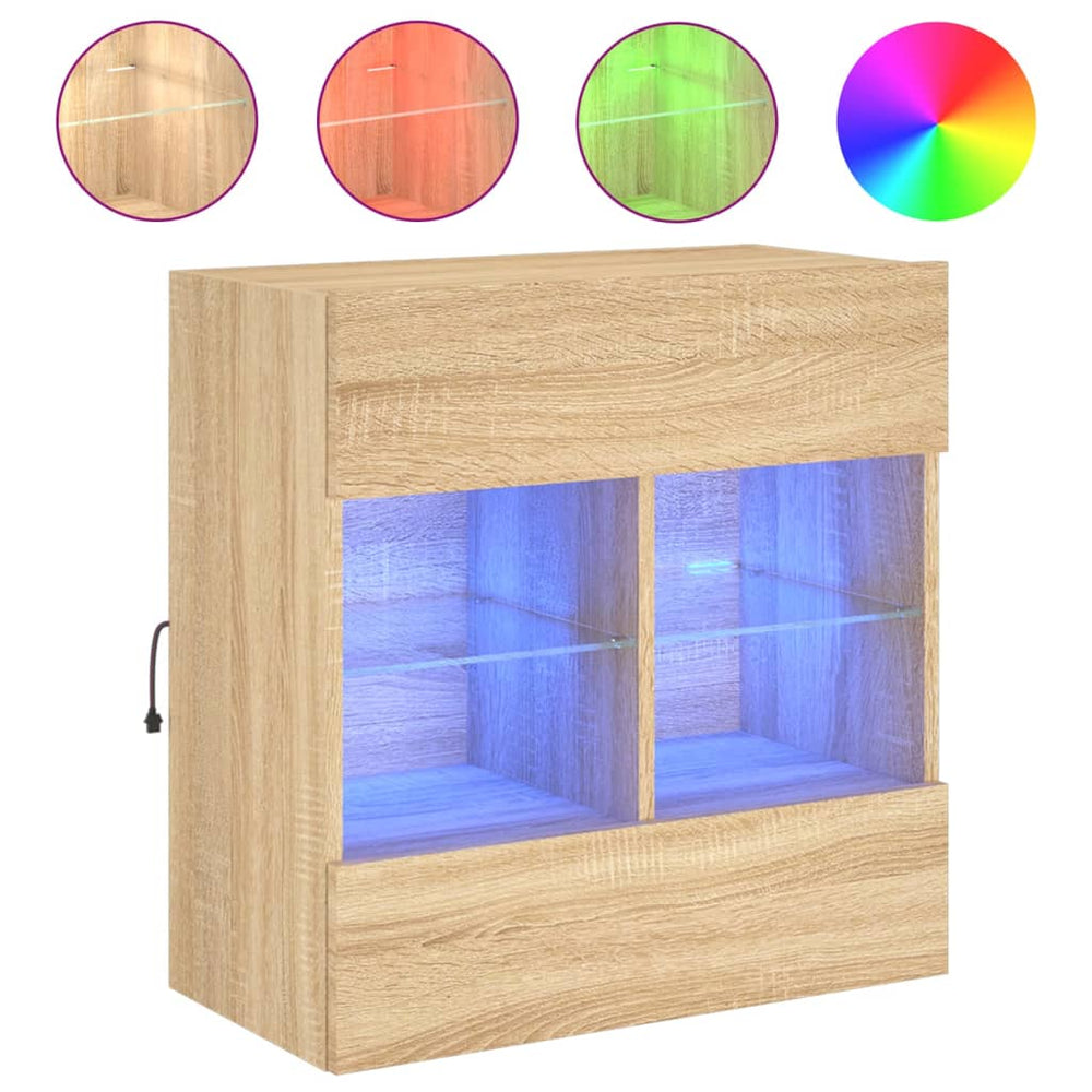 TV-Wandschrank Sonoma Eiche mit LED