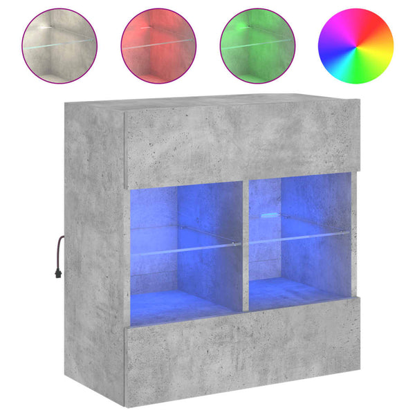 TV-Wandschrank mit LED Betongrau 58,5cm