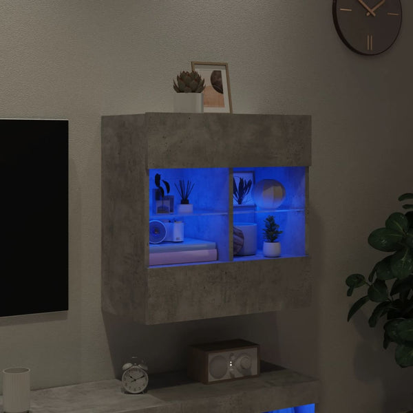 TV-Wandschrank mit LED Betongrau 58,5cm